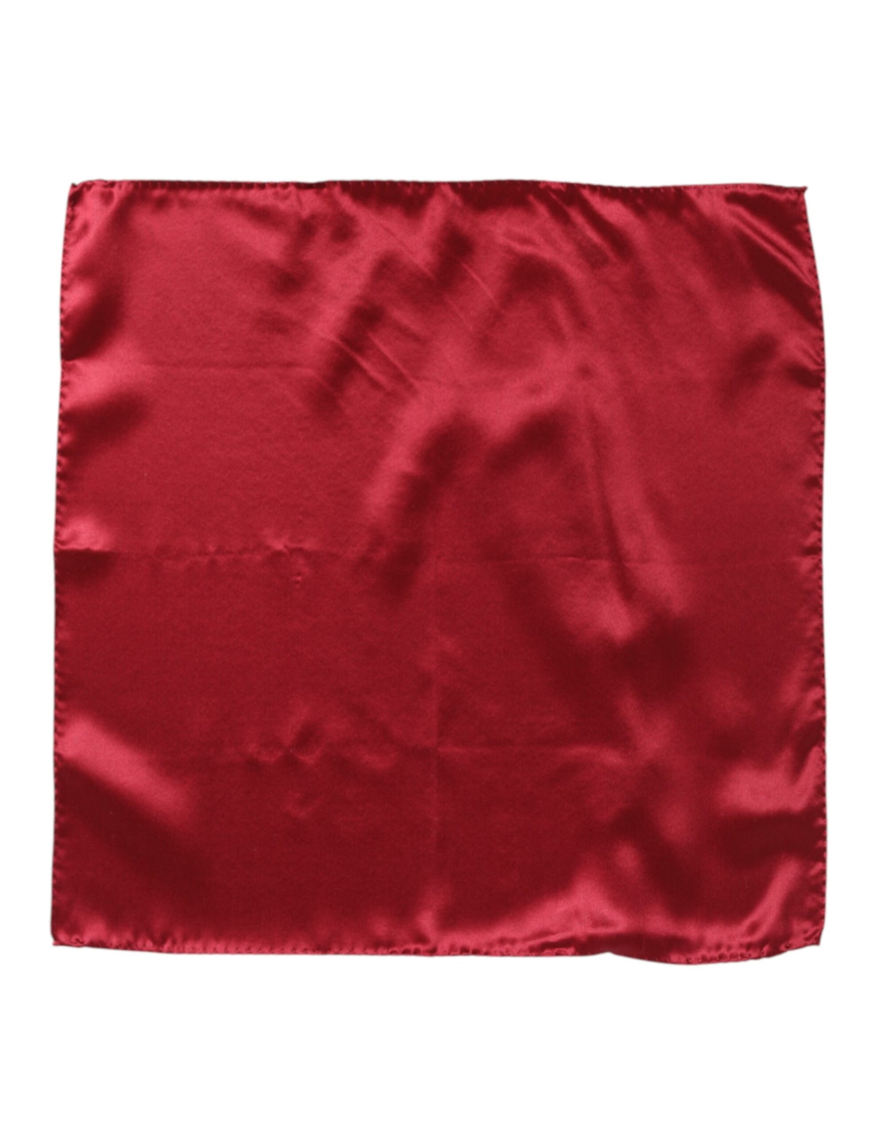 Dolce & Gabbana Red Solid Satin Silk Square Handkerchief Scarf | Regal Royce