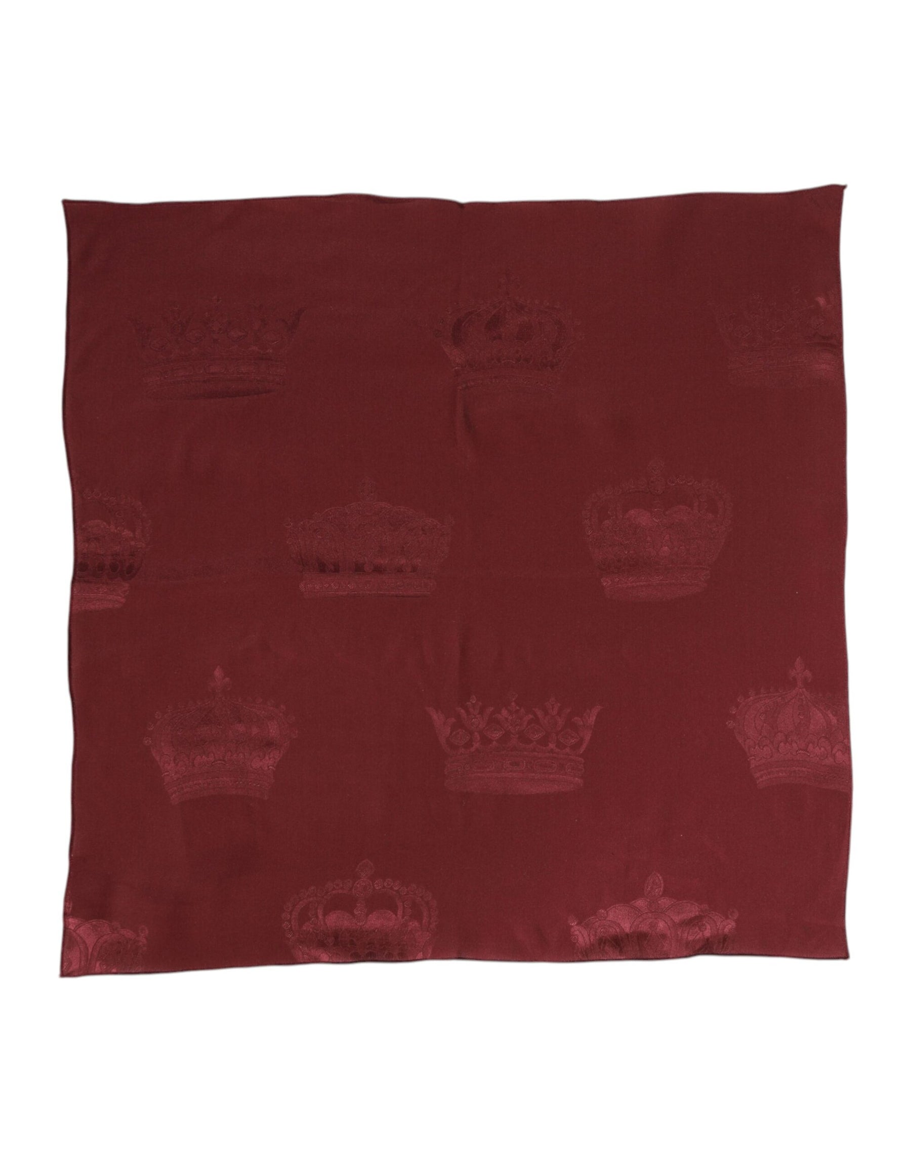 Dolce & Gabbana Maroon Silk Crown Square Men Foulard Scarf | Regal Royce