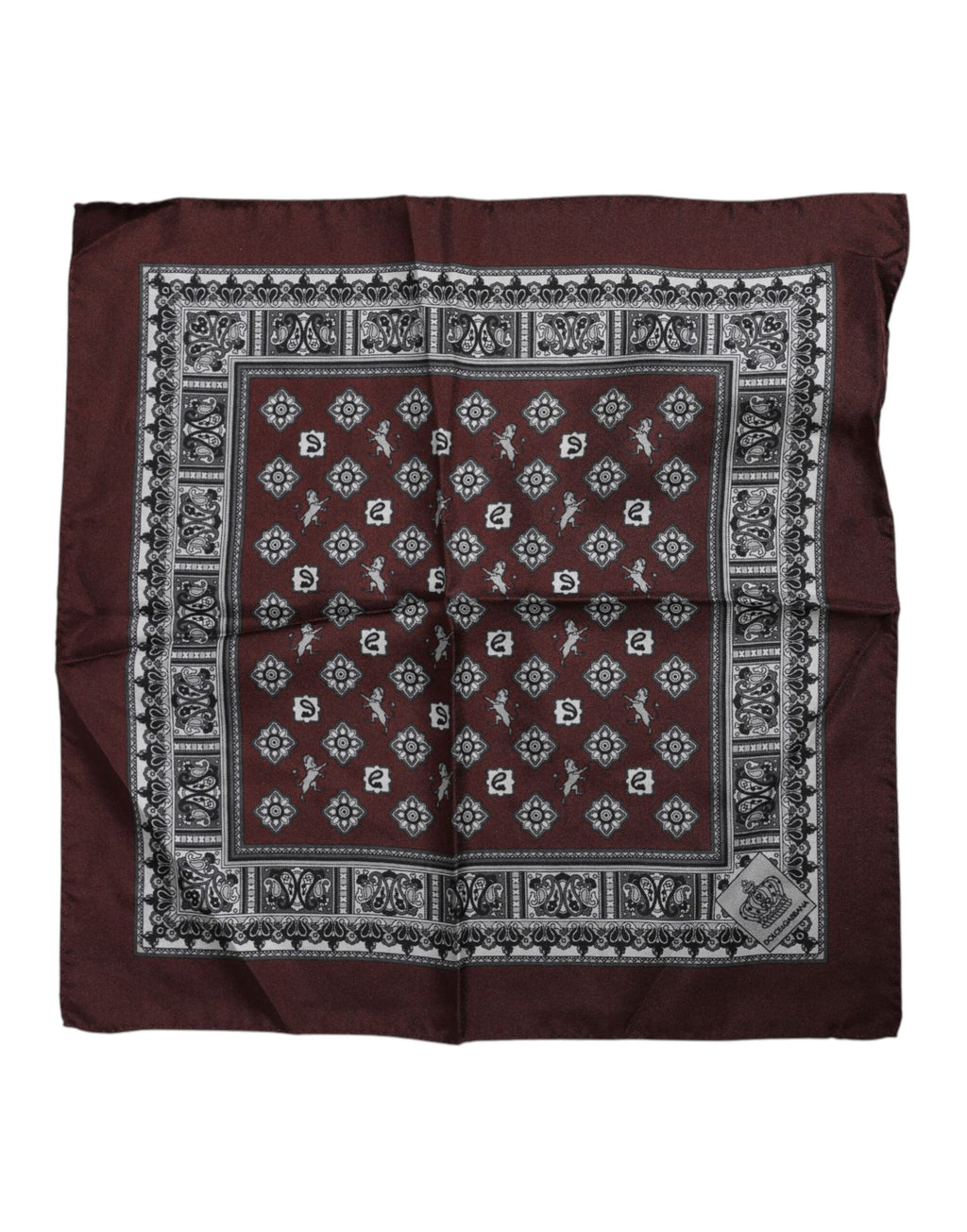 Dolce & Gabbana Bordeaux Bandana Silk Square Handkerchief Scarf