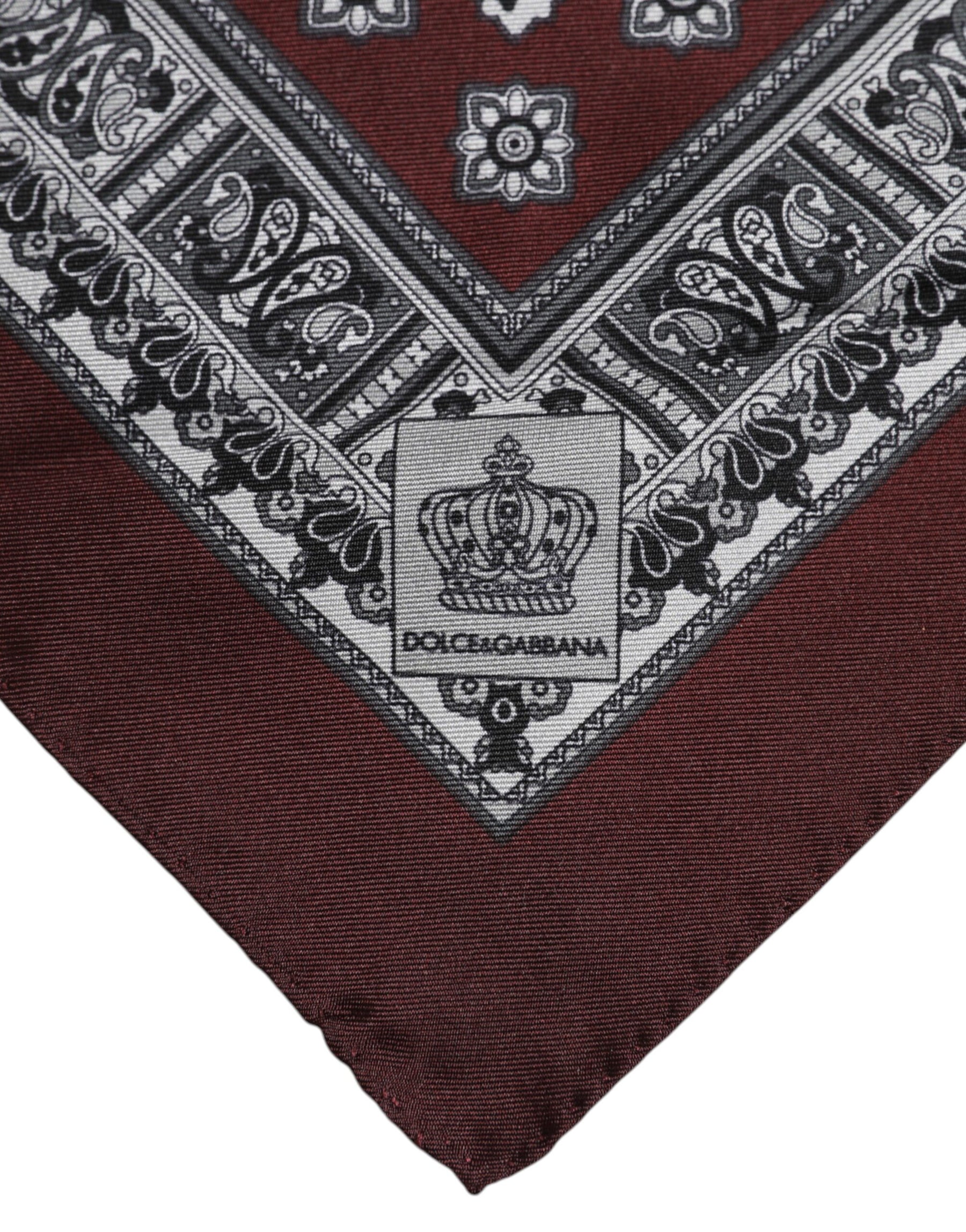 Dolce & Gabbana Bordeaux Bandana Silk Square Handkerchief Scarf | Regal Royce