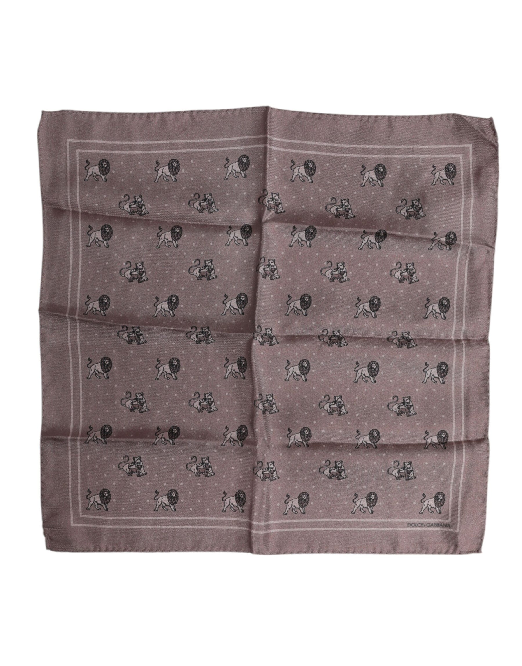 Dolce & Gabbana Brown Animal Print Square Foulard Scarf | Regal Royce