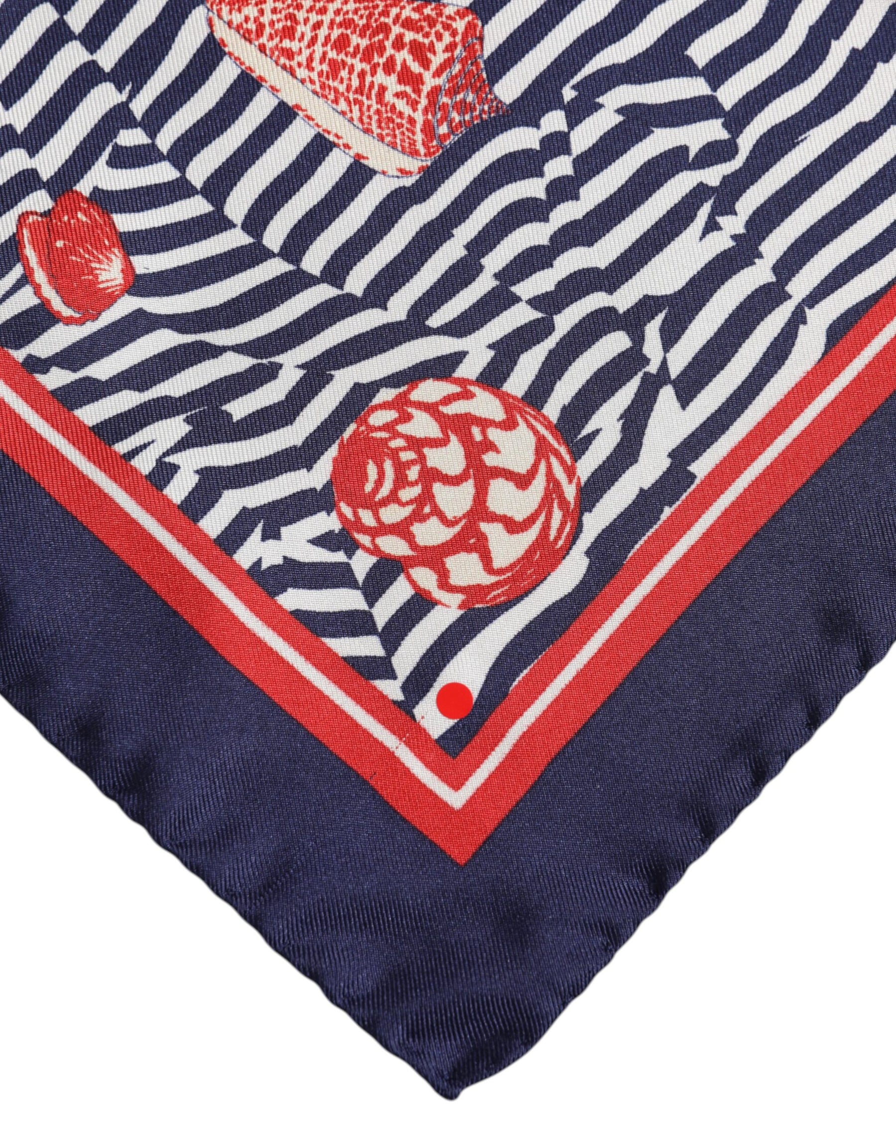 Dolce & Gabbana Multicolor Seashells Square Men Foulard Scarf | Regal Royce