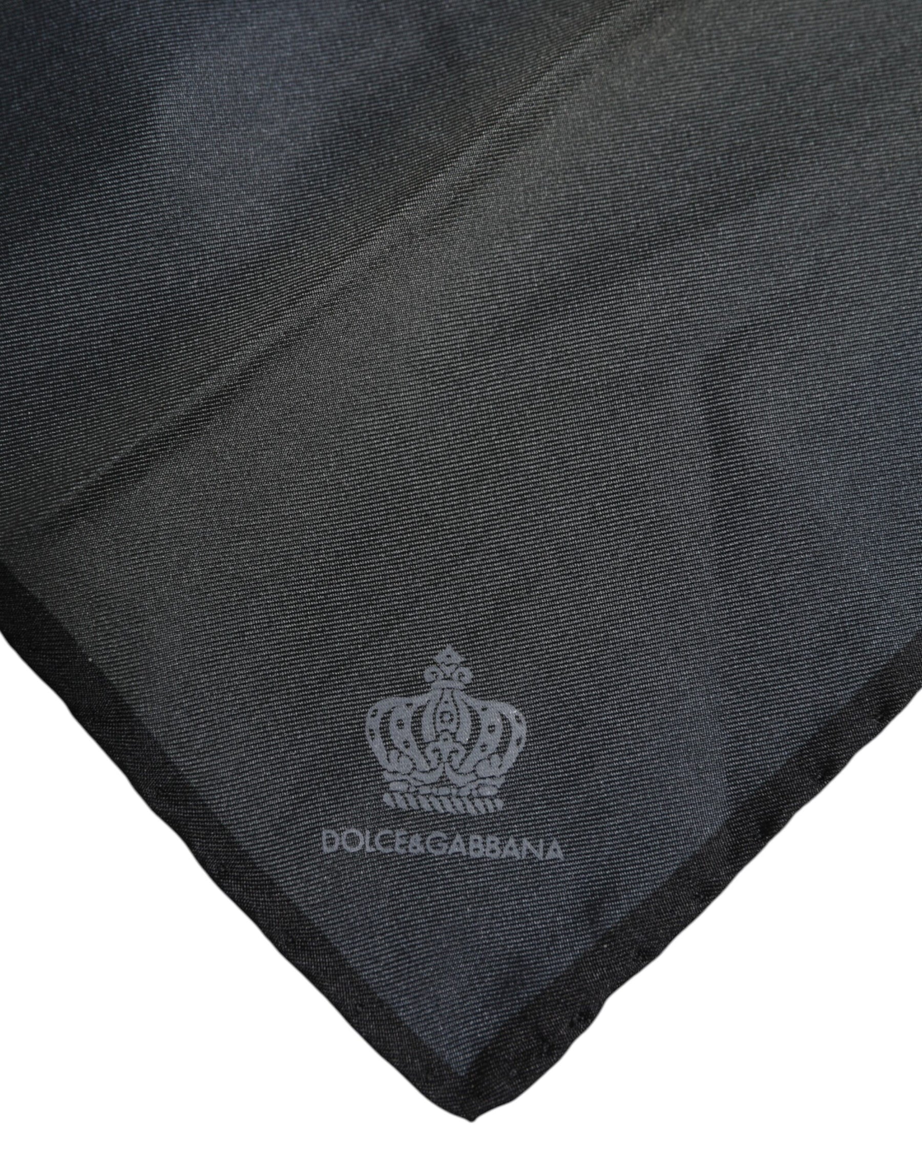 Dolce & Gabbana Blue DG Crown Silk Square Men Foulard Scarf | Regal Royce
