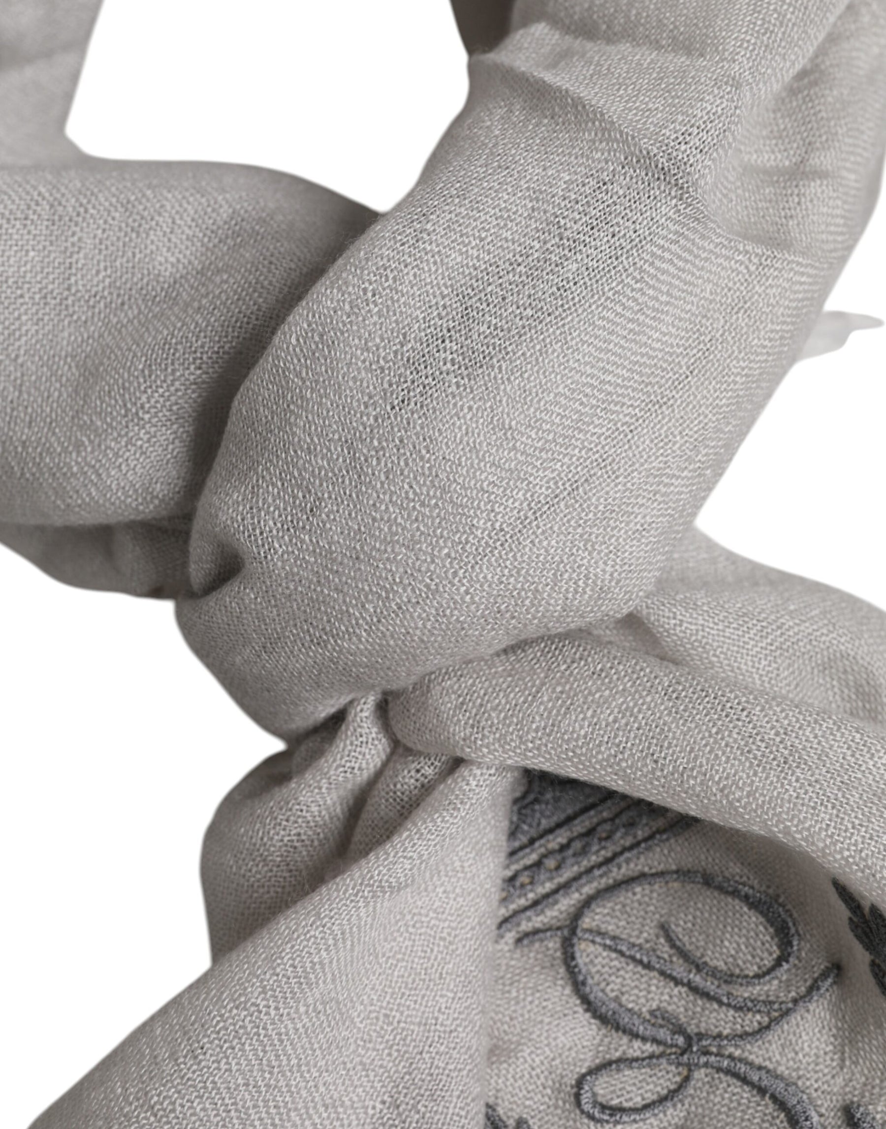 Dolce & Gabbana Gray DG Crown Neck Warmer Wrap Shawl Scarf | Regal Royce