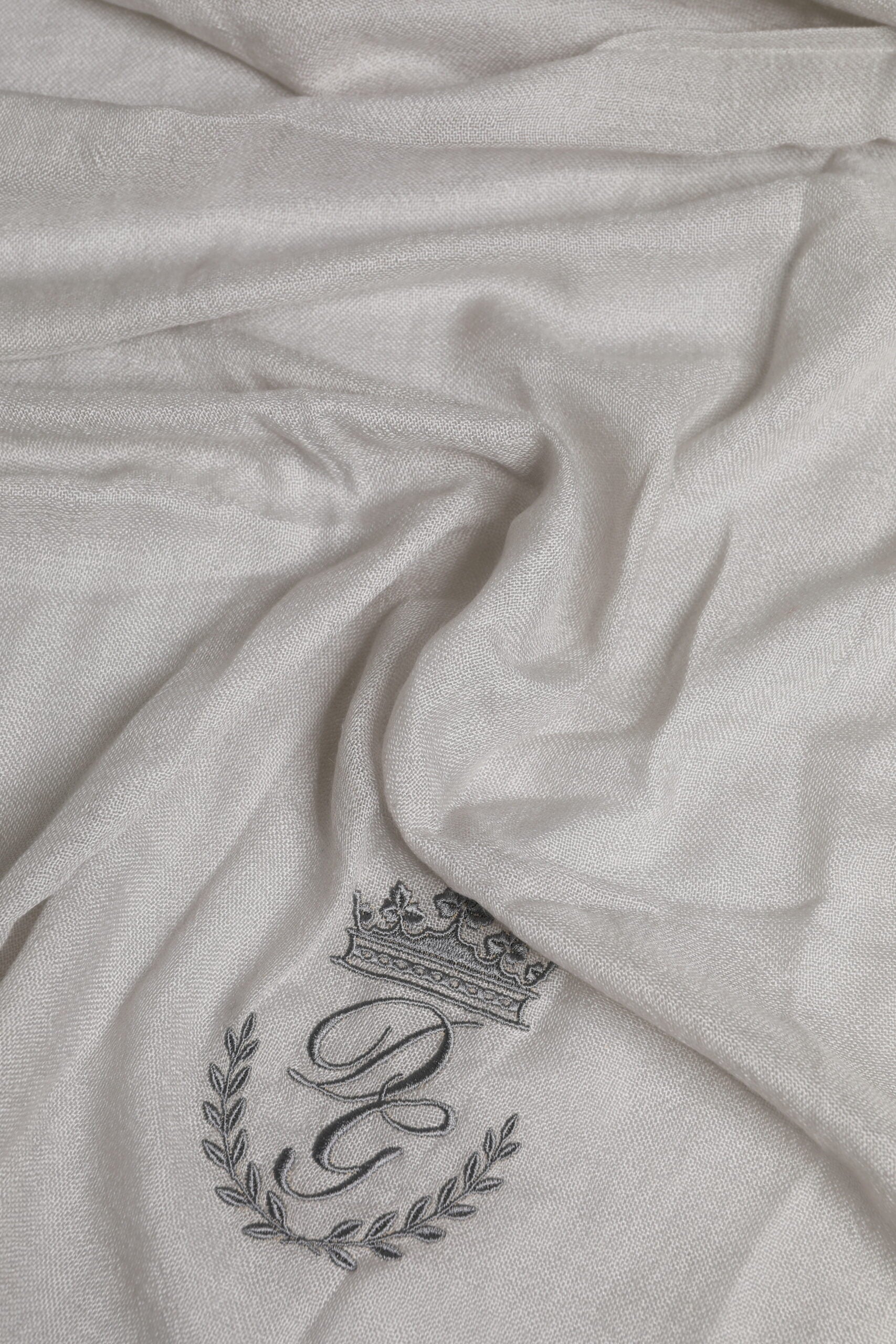 Dolce & Gabbana Gray DG Crown Neck Warmer Wrap Shawl Scarf | Regal Royce