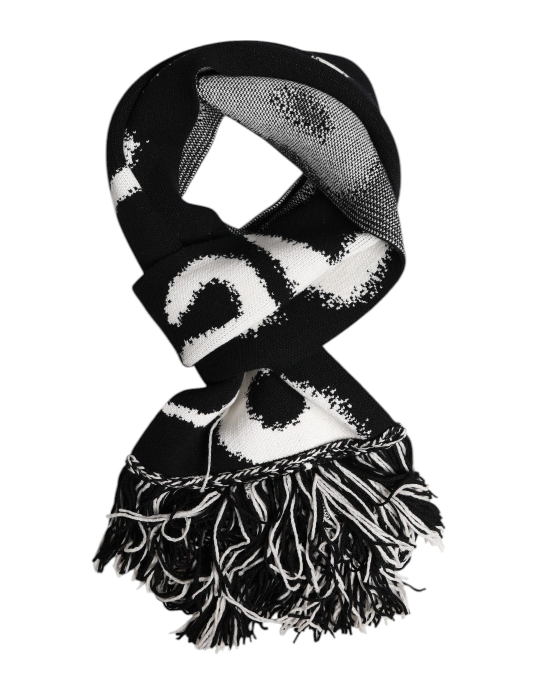 Dolce & Gabbana Black Logo Neck Warmer Wrap Men Shawl Scarf | Regal Royce
