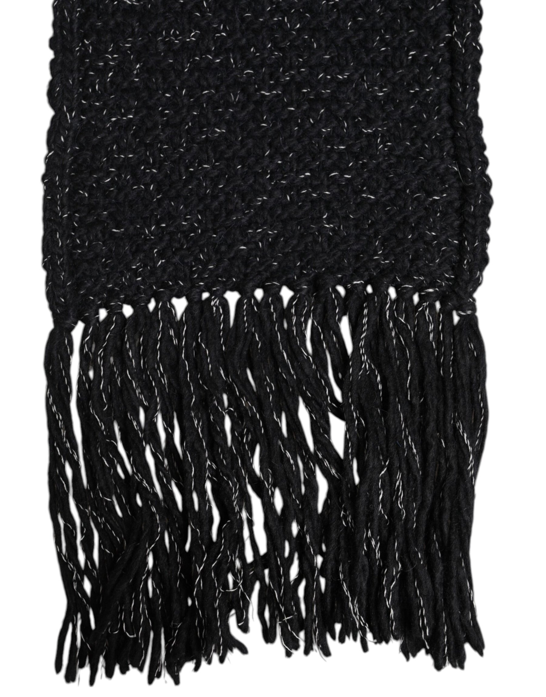 Dolce & Gabbana Black Cashmere Neck Warmer Wrap Shawl Scarf | Regal Royce