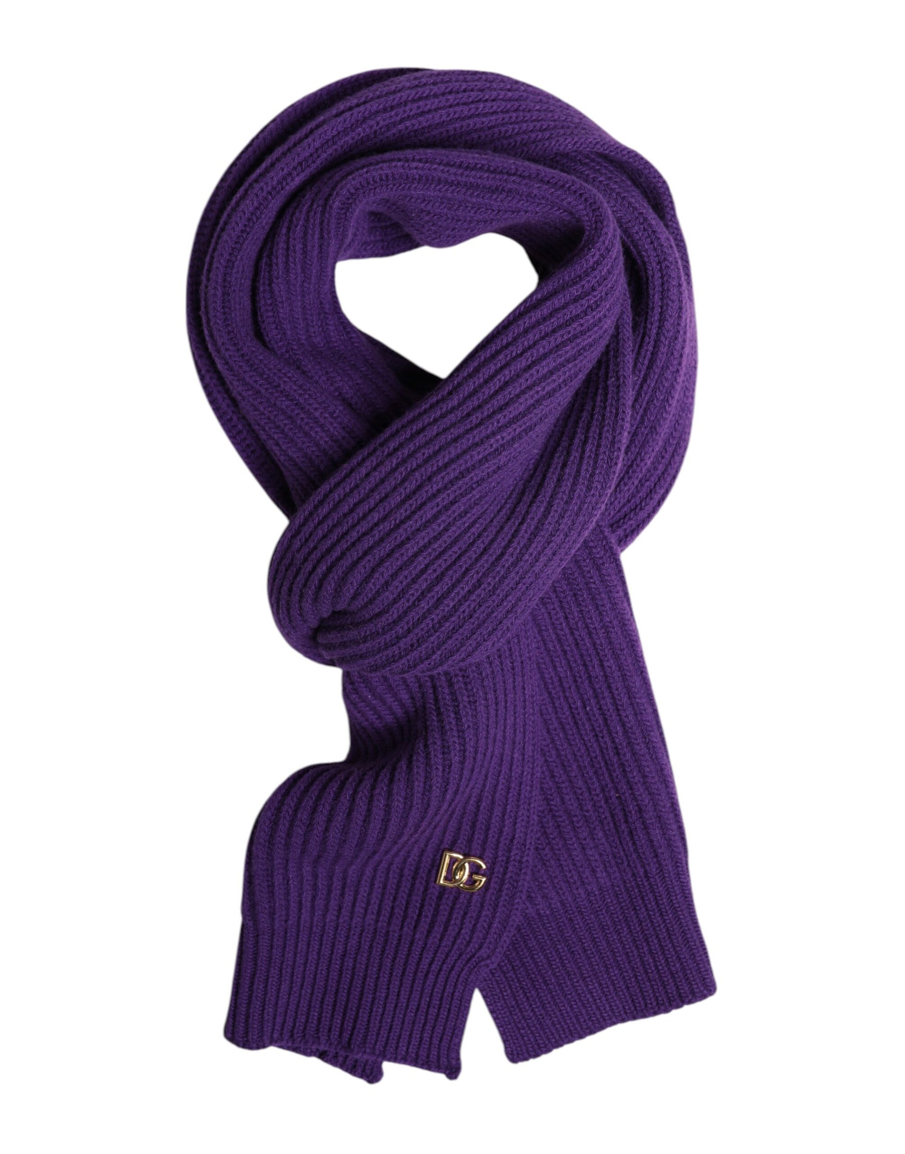 Dolce & Gabbana Purple DG Logo Neck Warmer Wrap Shawl Scarf | Regal Royce
