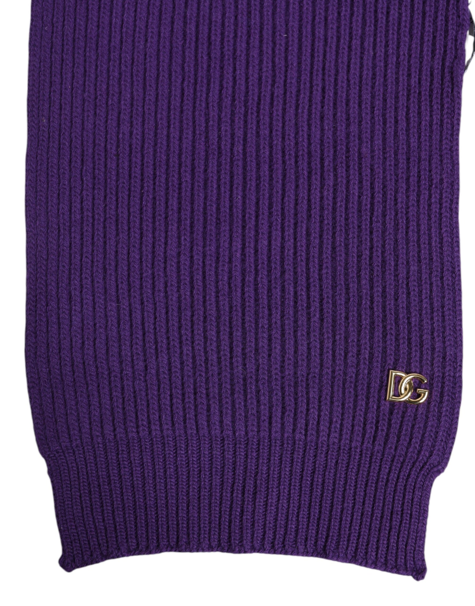Dolce & Gabbana Purple DG Logo Neck Warmer Wrap Shawl Scarf | Regal Royce