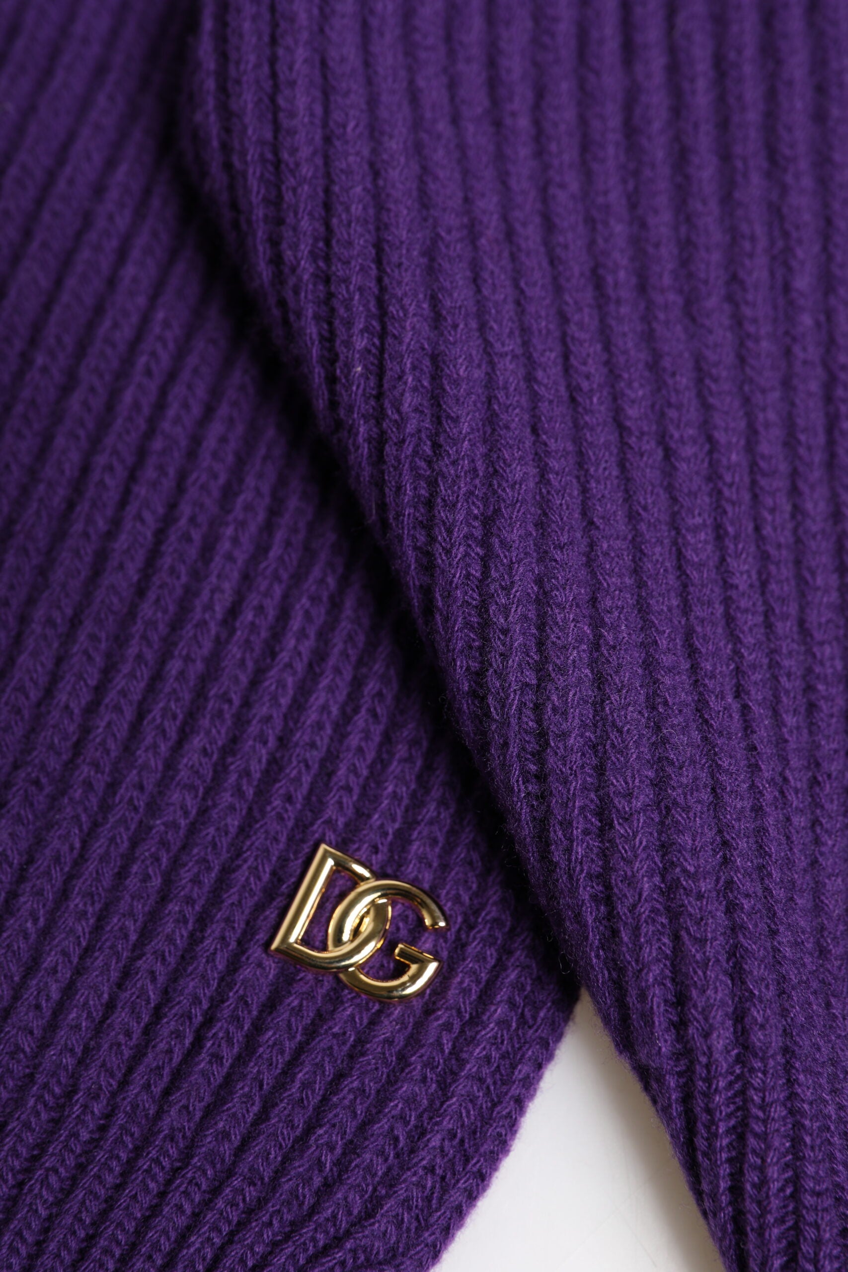 Dolce & Gabbana Purple DG Logo Neck Warmer Wrap Shawl Scarf | Regal Royce