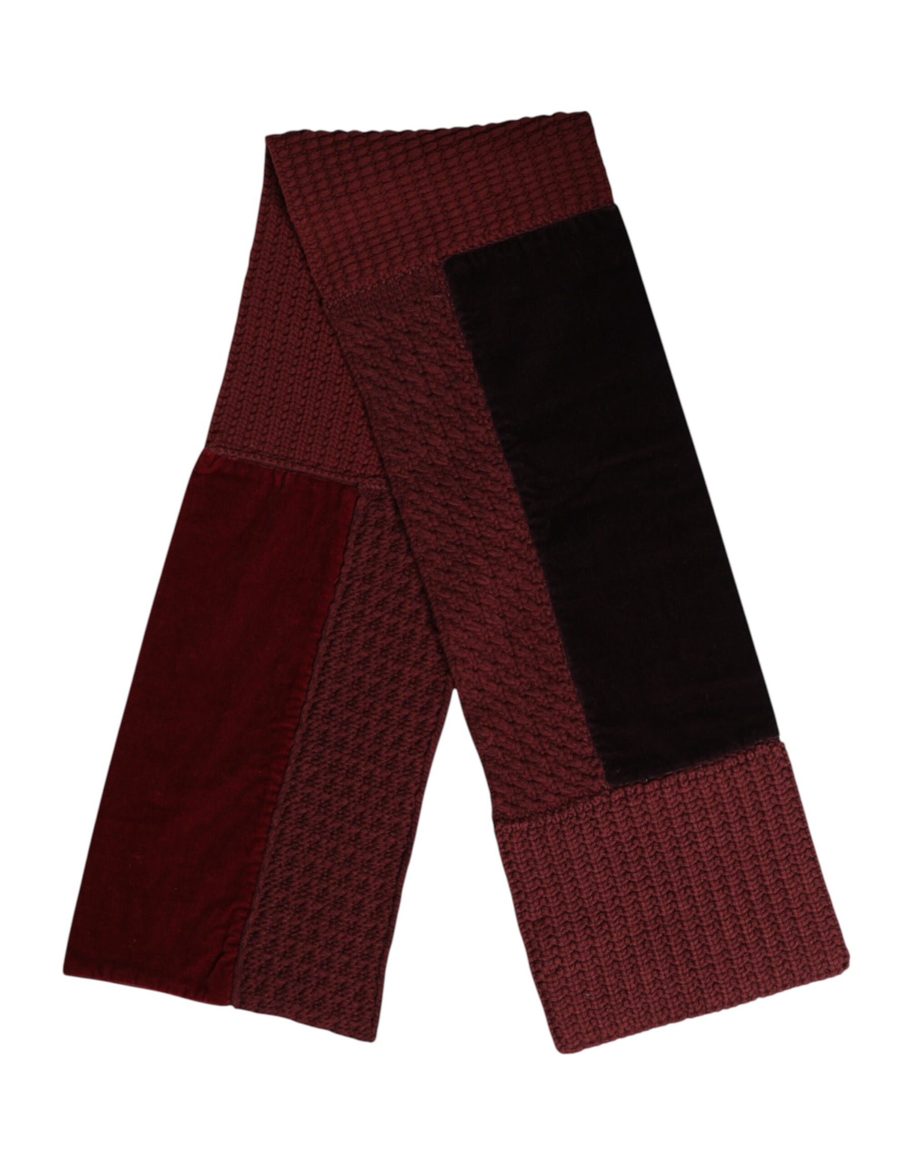 Dolce & Gabbana Maroon Black Neck Warmer Wrap Shawl Scarf | Regal Royce