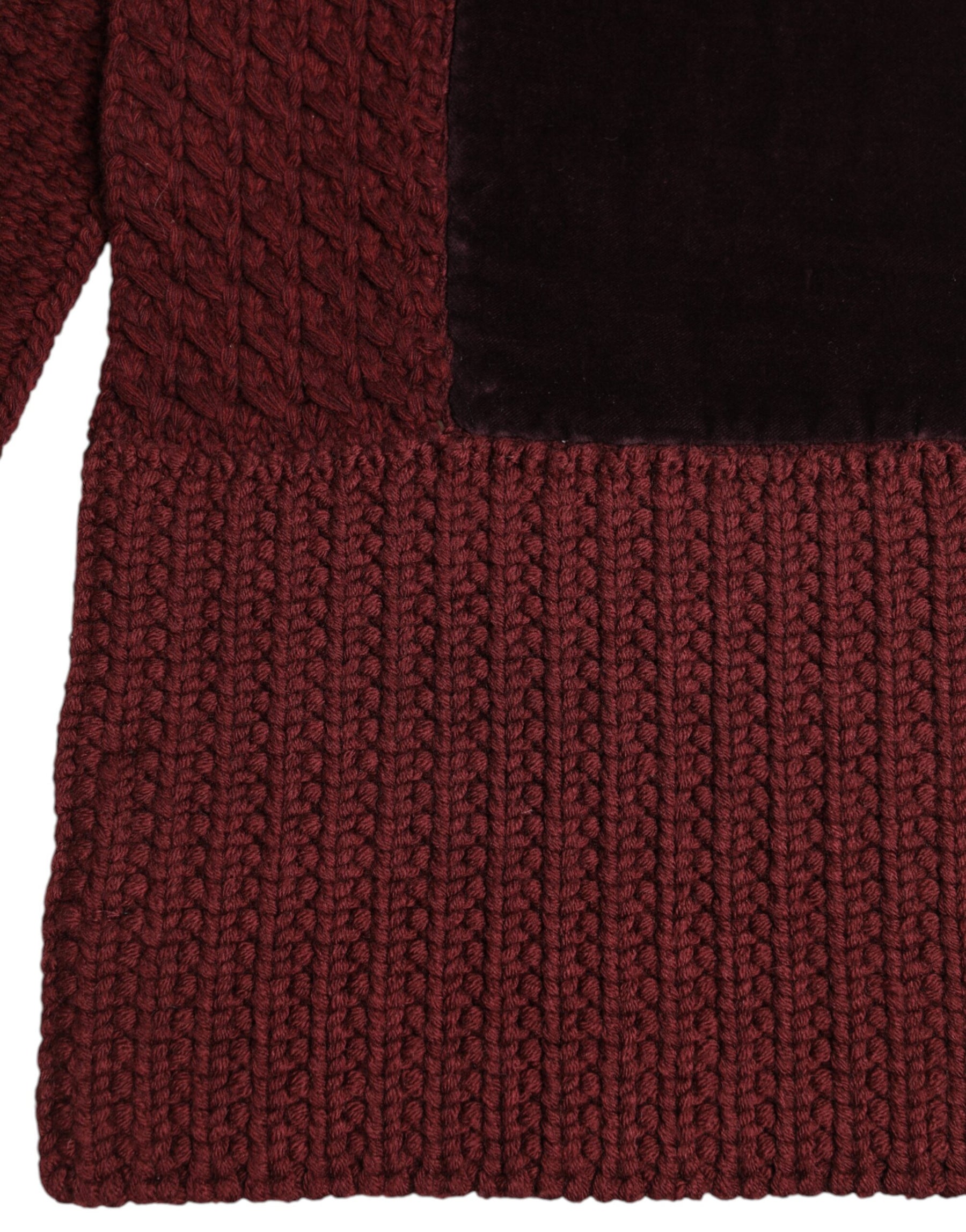 Dolce & Gabbana Maroon Black Neck Warmer Wrap Shawl Scarf | Regal Royce