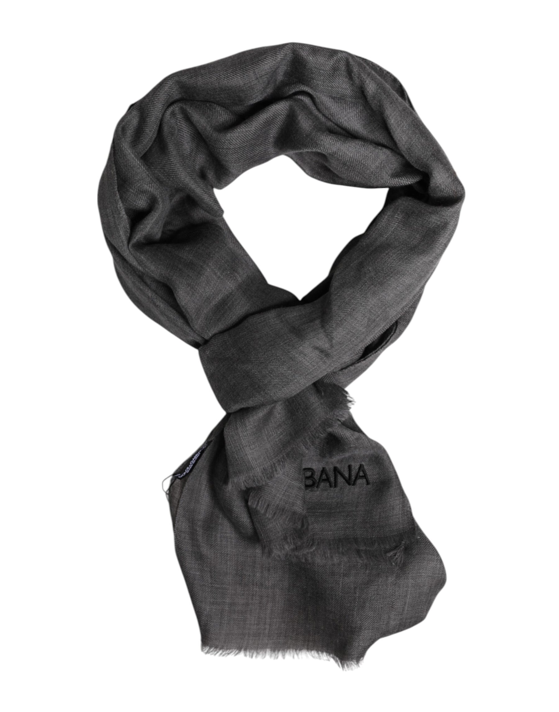 Dolce & Gabbana Gray Logo Print Neck Warmer Wrap Shawl Scarf | Regal Royce