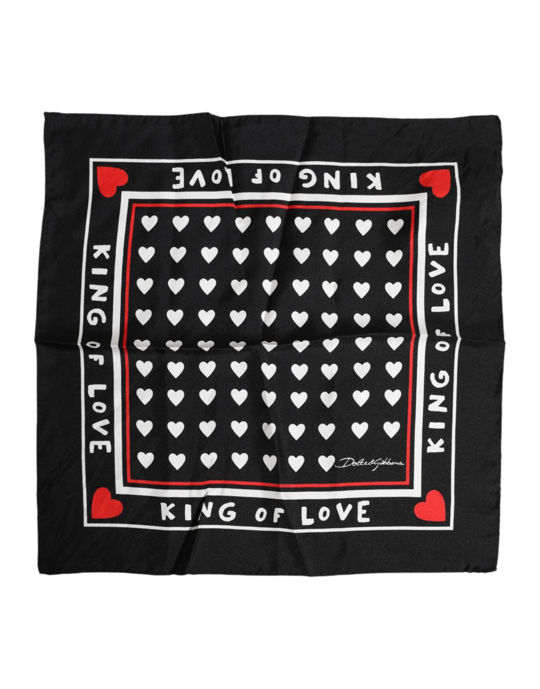 Dolce & Gabbana Black Printed Silk Square Men Foulard Scarf | Regal Royce