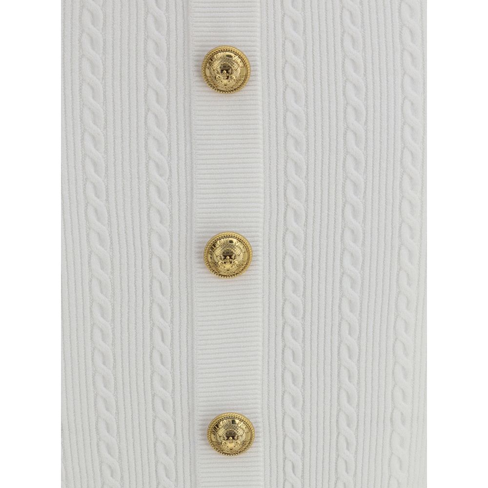 Balmain White Viscose Midi Skirt | Regal Royce