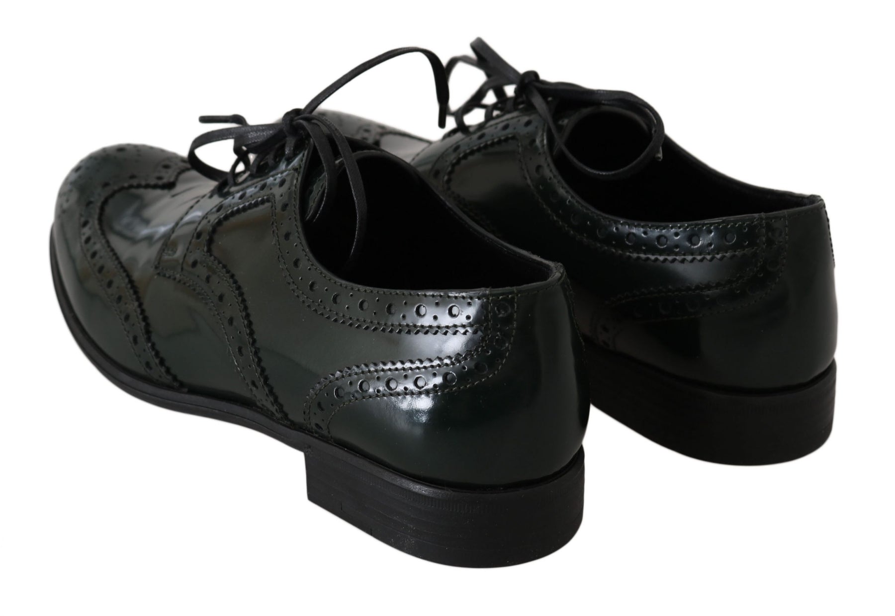 Dolce & Gabbana Green Leather Broque Oxford Wingtip Shoes | Regal Royce