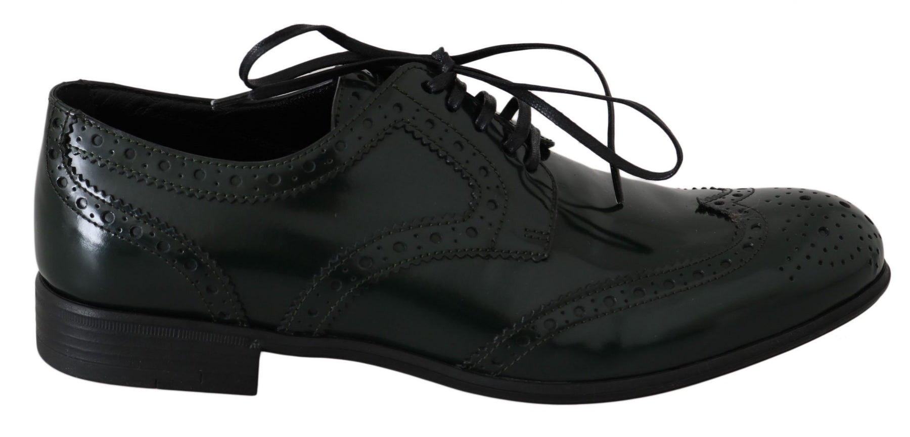 Dolce & Gabbana Green Leather Broque Oxford Wingtip Shoes | Regal Royce