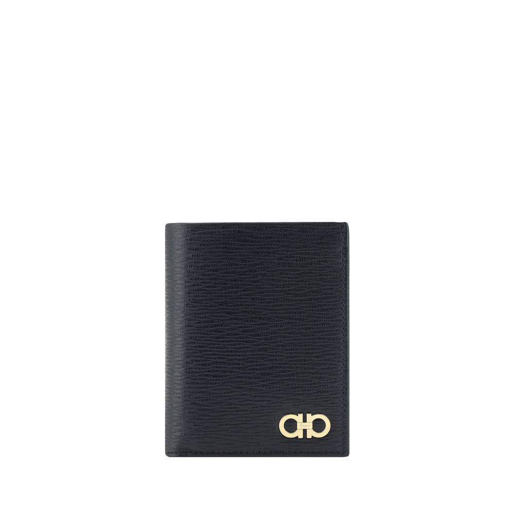 Ferragamo Black Calf Leather Bos Taurus Wallet | Regal Royce