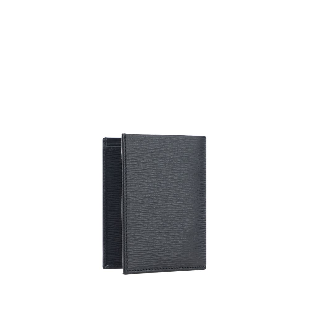 Ferragamo Black Calf Leather Bos Taurus Wallet | Regal Royce