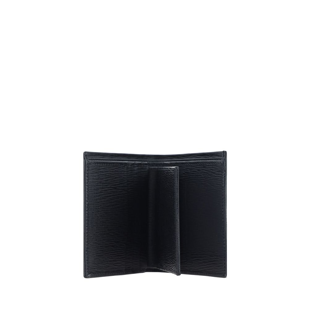 Ferragamo Black Calf Leather Bos Taurus Wallet | Regal Royce