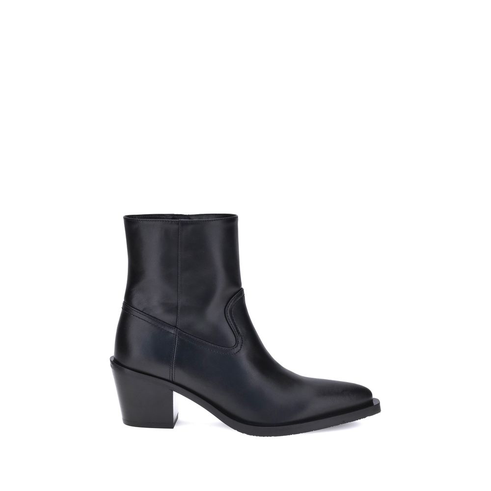 Stuart Weitzman Black Calf Leather Bos Taurus Ankle Boots | Regal Royce