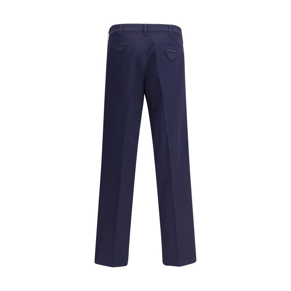 Prada Blue Cotton Chino Pants | Regal Royce