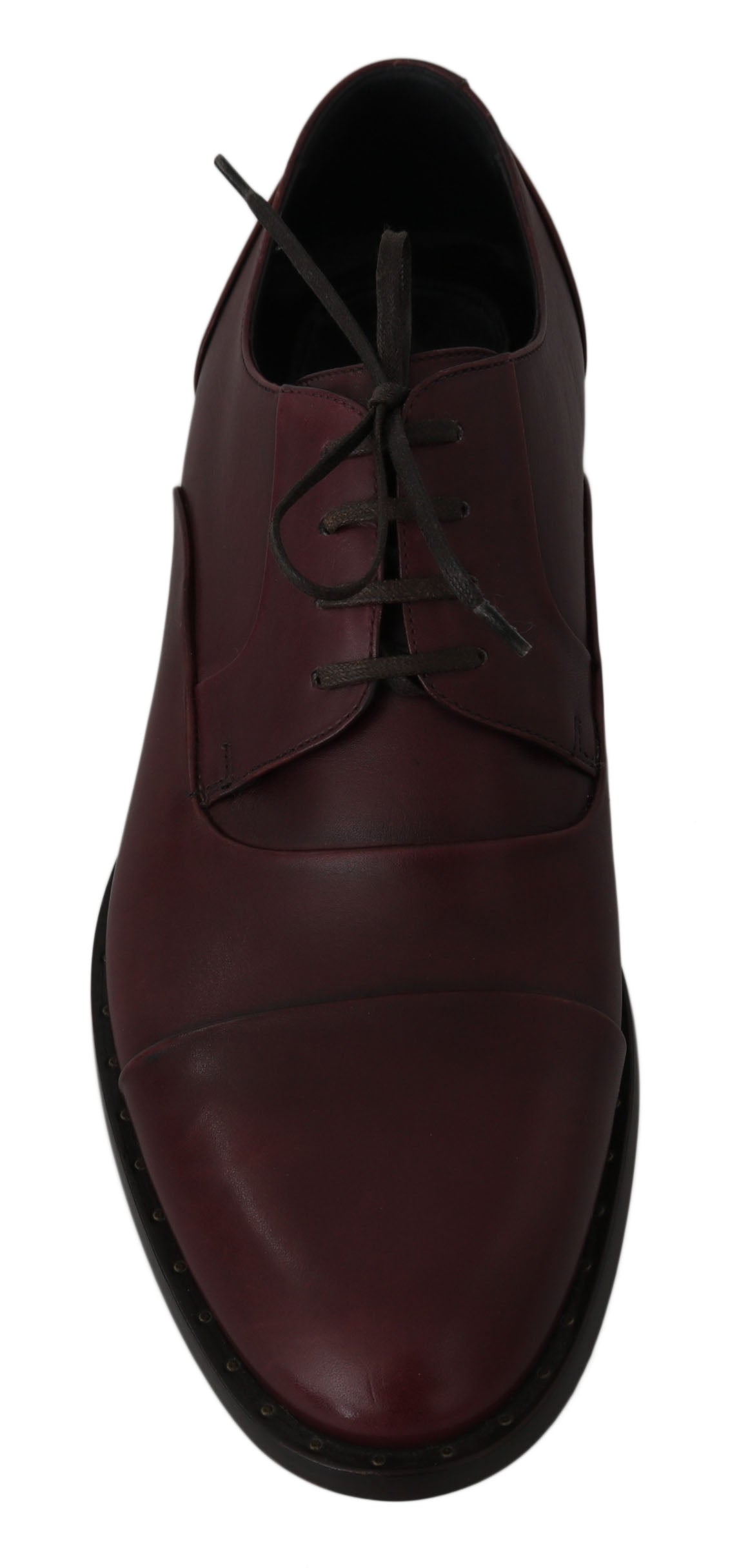 Dolce & Gabbana Red Bordeaux Leather Derby Formal Shoes | Regal Royce