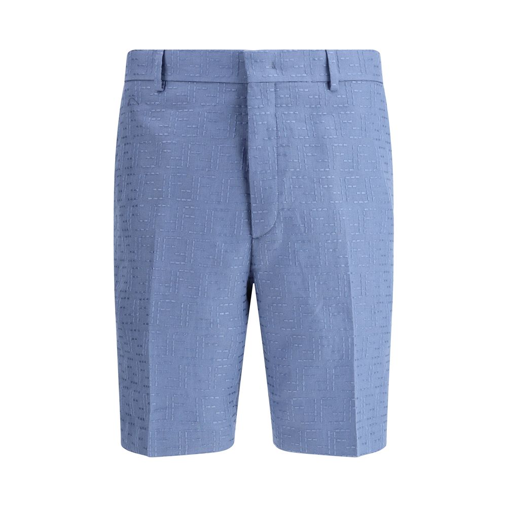 Fendi Light Blue Linen Bermuda Shorts | Regal Royce