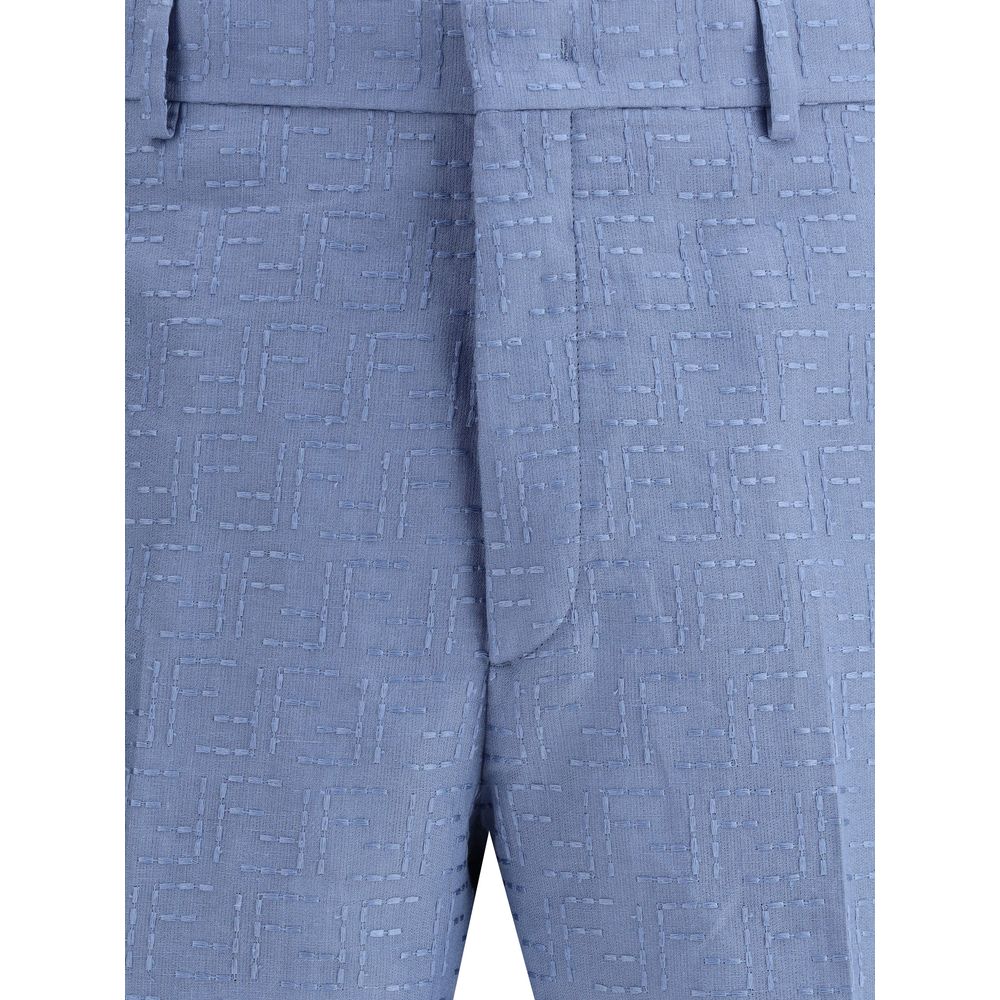 Fendi Light Blue Linen Bermuda Shorts | Regal Royce