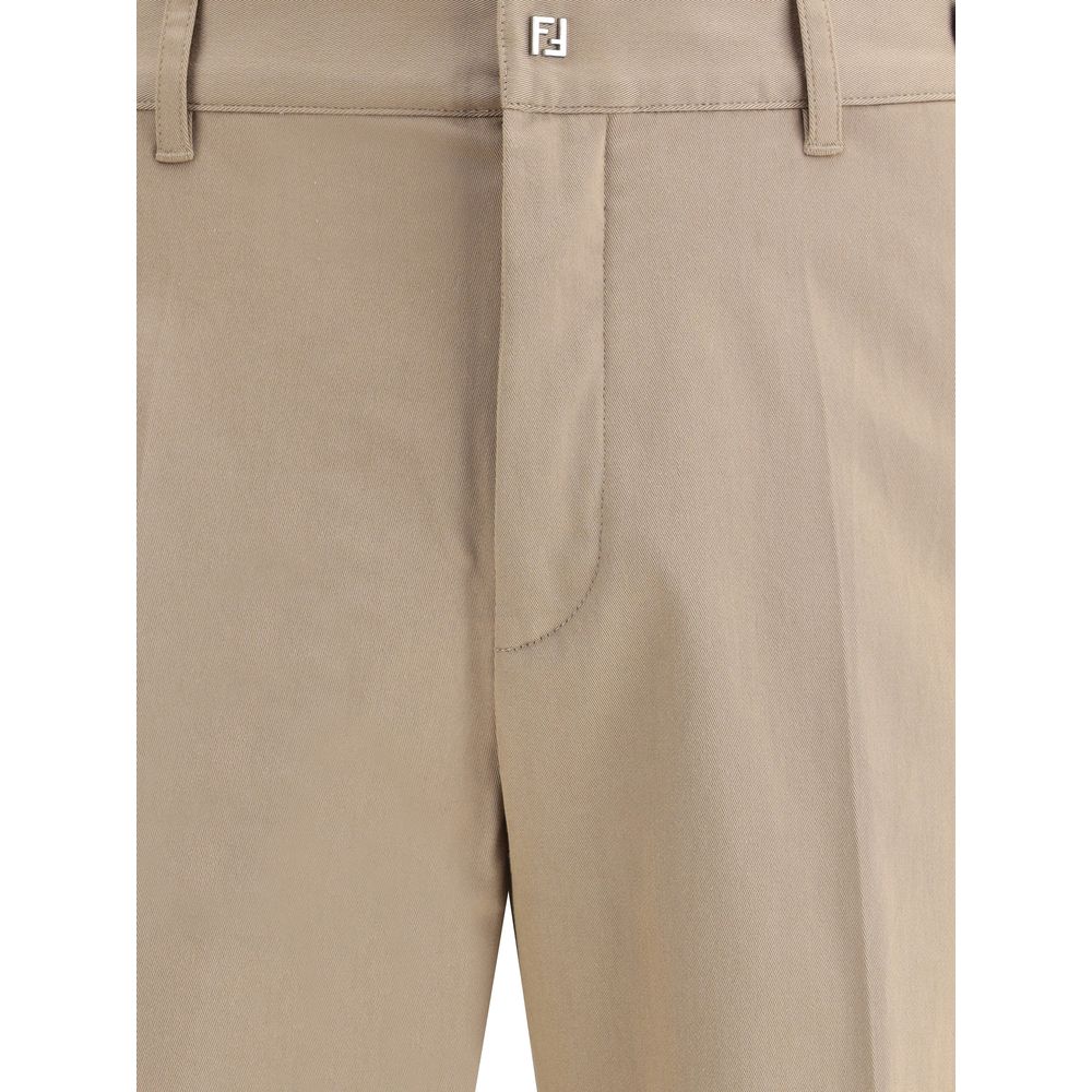 Fendi Brown Cotton Casual Pants | Regal Royce