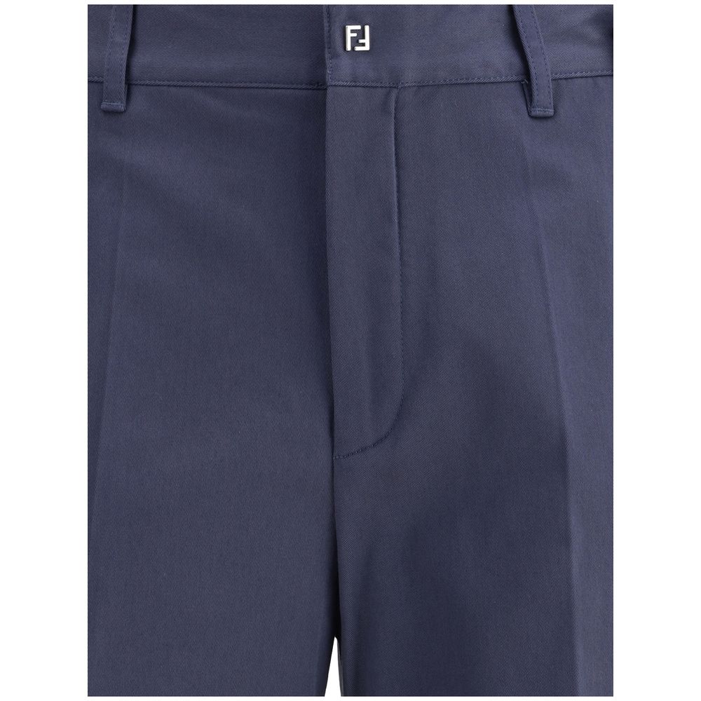 Fendi Blue Cotton Casual Pants | Regal Royce
