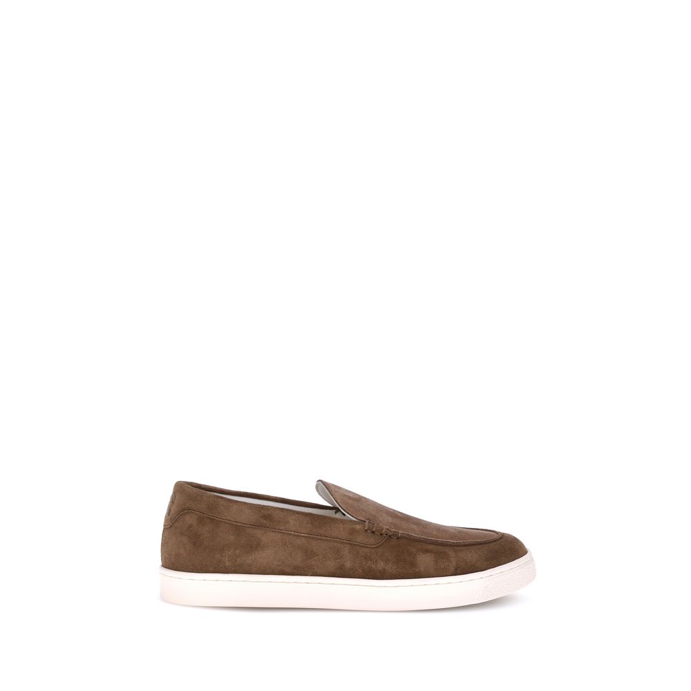 Brunello Cucinelli Brown Calf Leather Bos Taurus Low Top Sneakers | Regal Royce