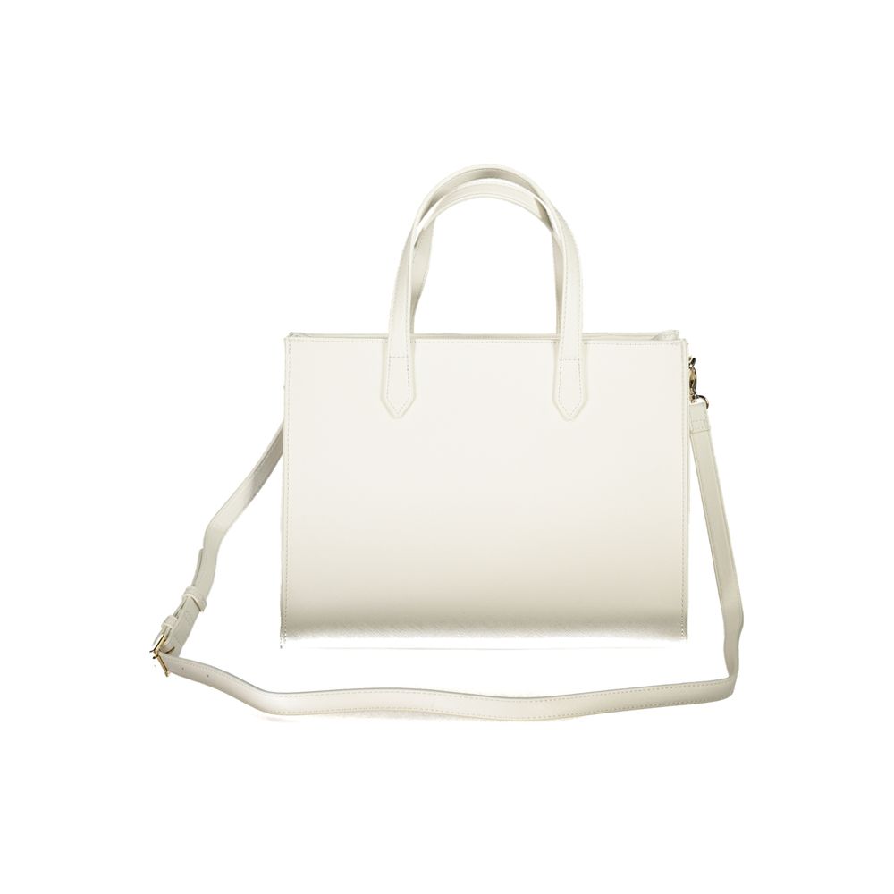 Mario Valentino White Polyurethane Women Handbag | Regal Royce