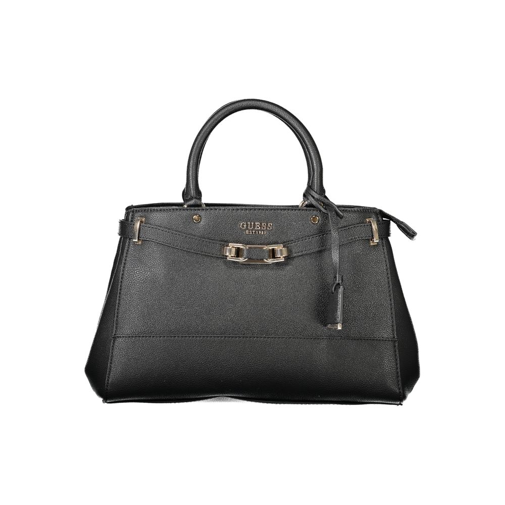 Guess Jeans Black Polyurethane Women Handbag | Regal Royce