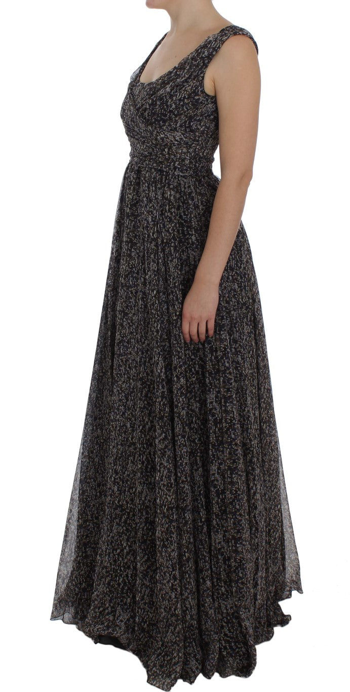 Dolce & Gabbana Dark Silk Shift Gown Full Length Dress | Regal Royce
