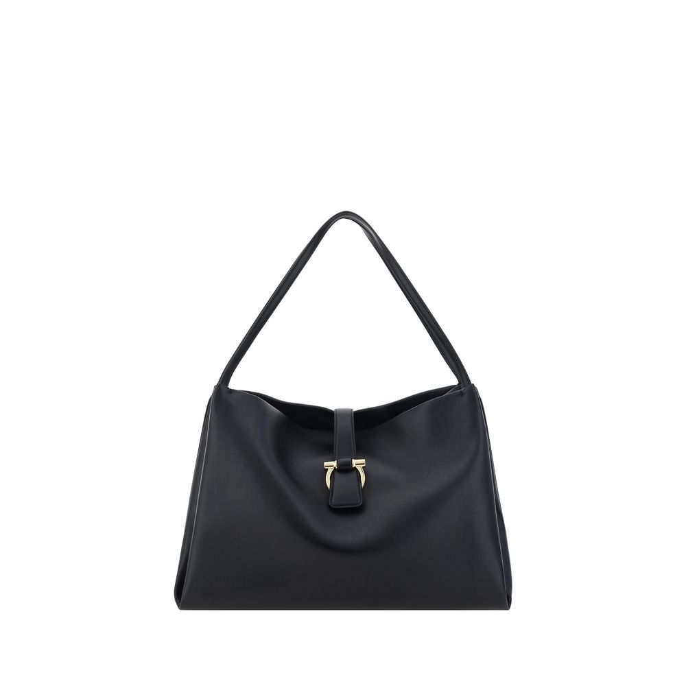 Ferragamo Black Calf Leather Bos Taurus Handbag | Regal Royce
