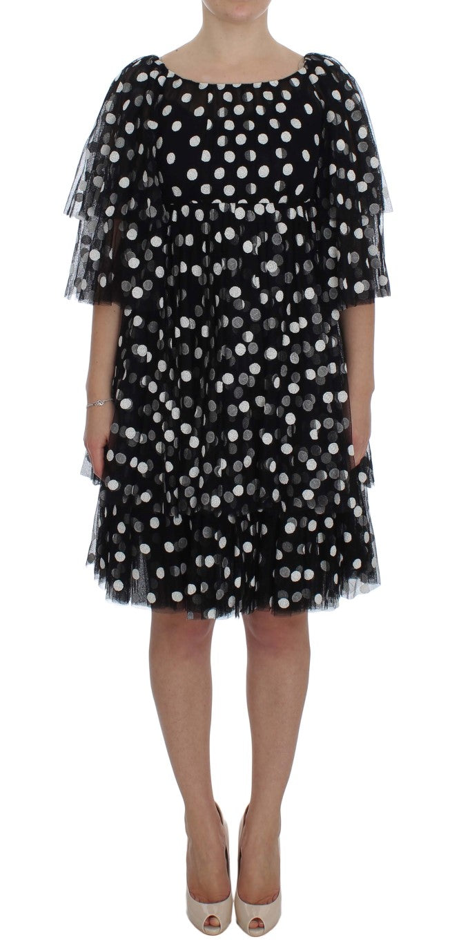 Dolce & Gabbana Black White Polka Dotted Ruffled Dress | Regal Royce