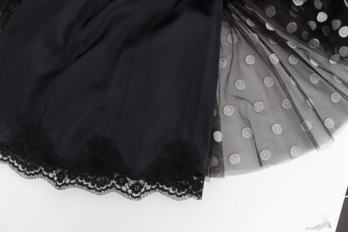 Dolce & Gabbana Black White Polka Dotted Ruffled Dress | Regal Royce