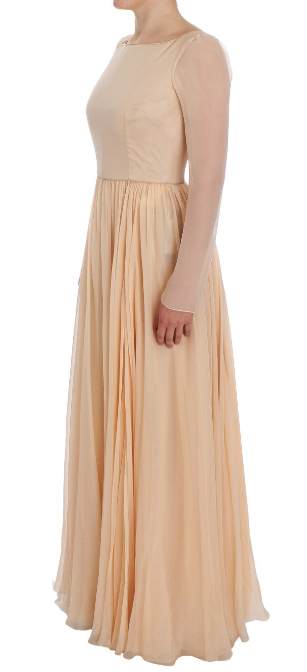 Dolce & Gabbana Beige Silk Ball Gown Full Length Dress | Regal Royce