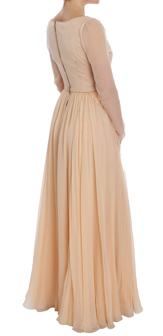Dolce & Gabbana Beige Silk Ball Gown Full Length Dress | Regal Royce