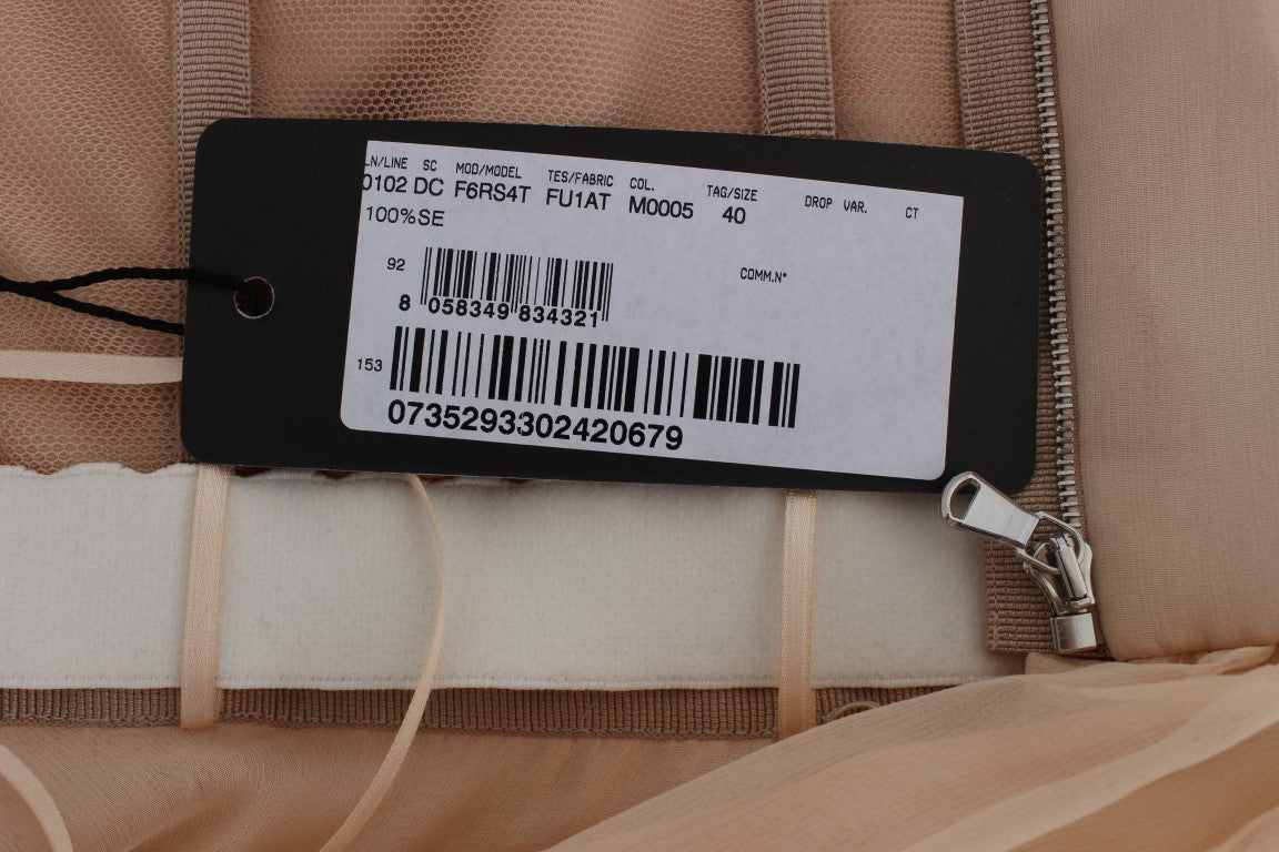 Dolce & Gabbana Beige Silk Ball Gown Full Length Dress | Regal Royce