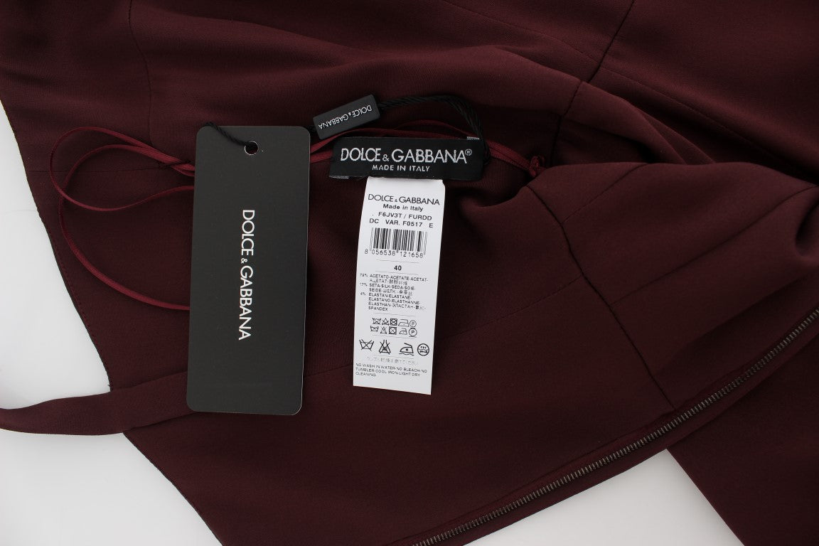 Dolce & Gabbana Bordeaux Stretch Full Length Sheath Dress | Regal Royce