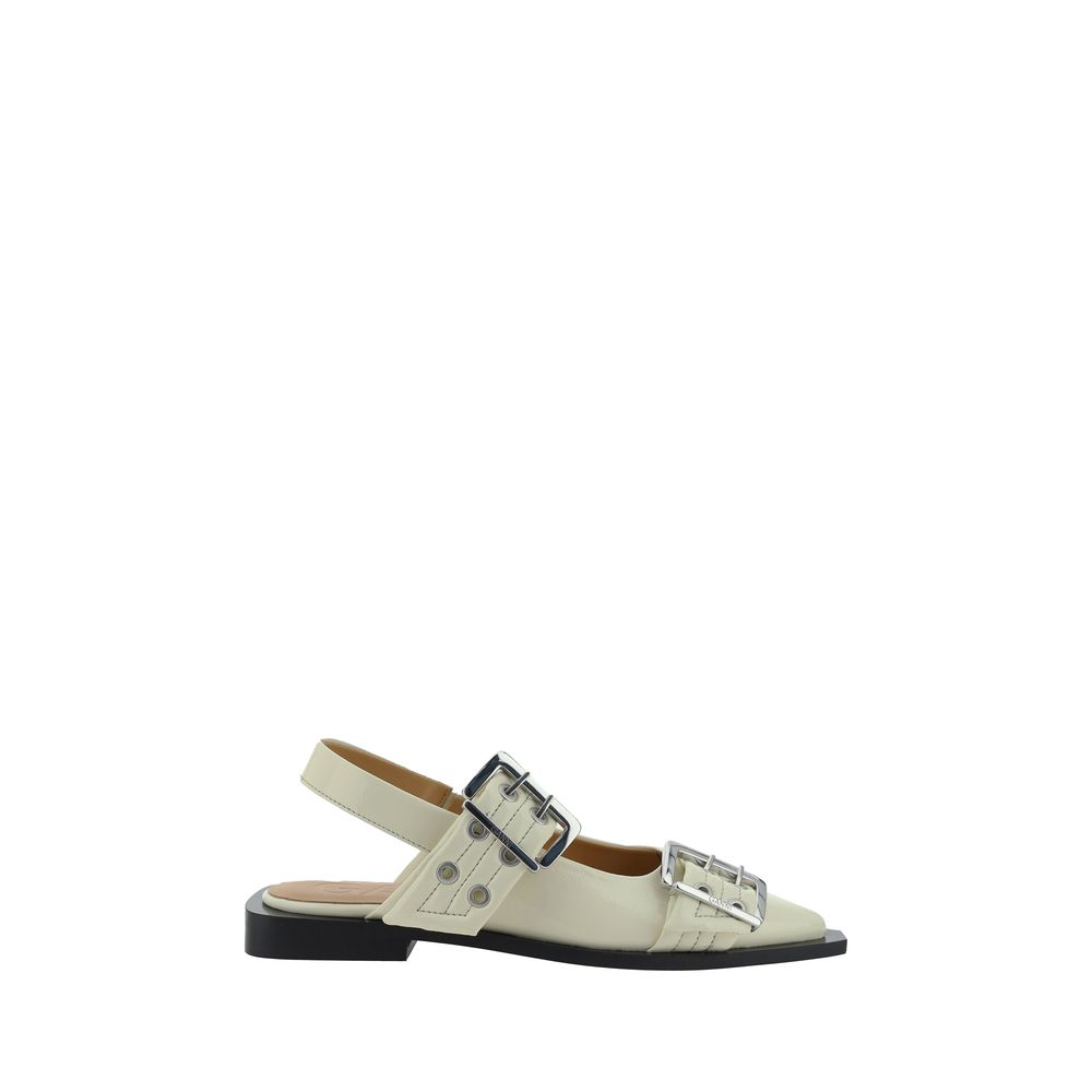 Ganni White Polyethylene Ballet Flats | Regal Royce