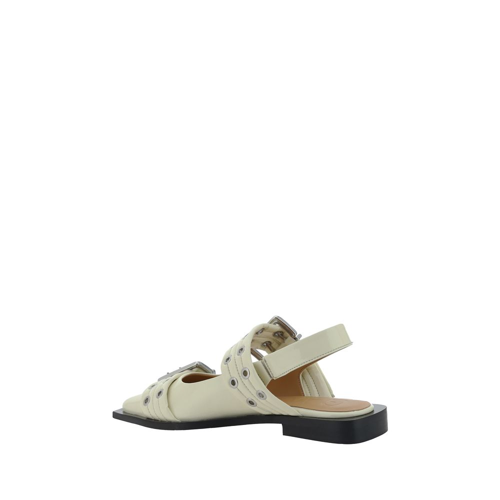 Ganni White Polyethylene Ballet Flats | Regal Royce