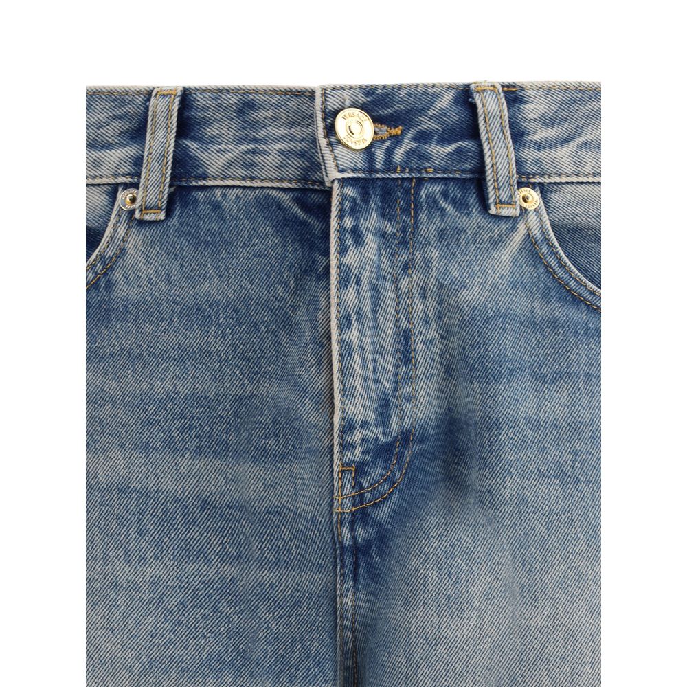 Versace Blue Cotton Straight-Leg Jeans | Regal Royce