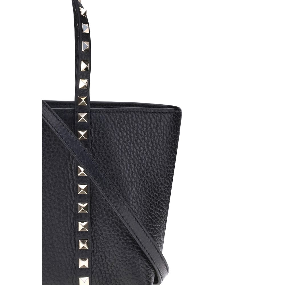 Valentino Garavani Black Calf Leather Bos Taurus Shoulder Bag | Regal Royce