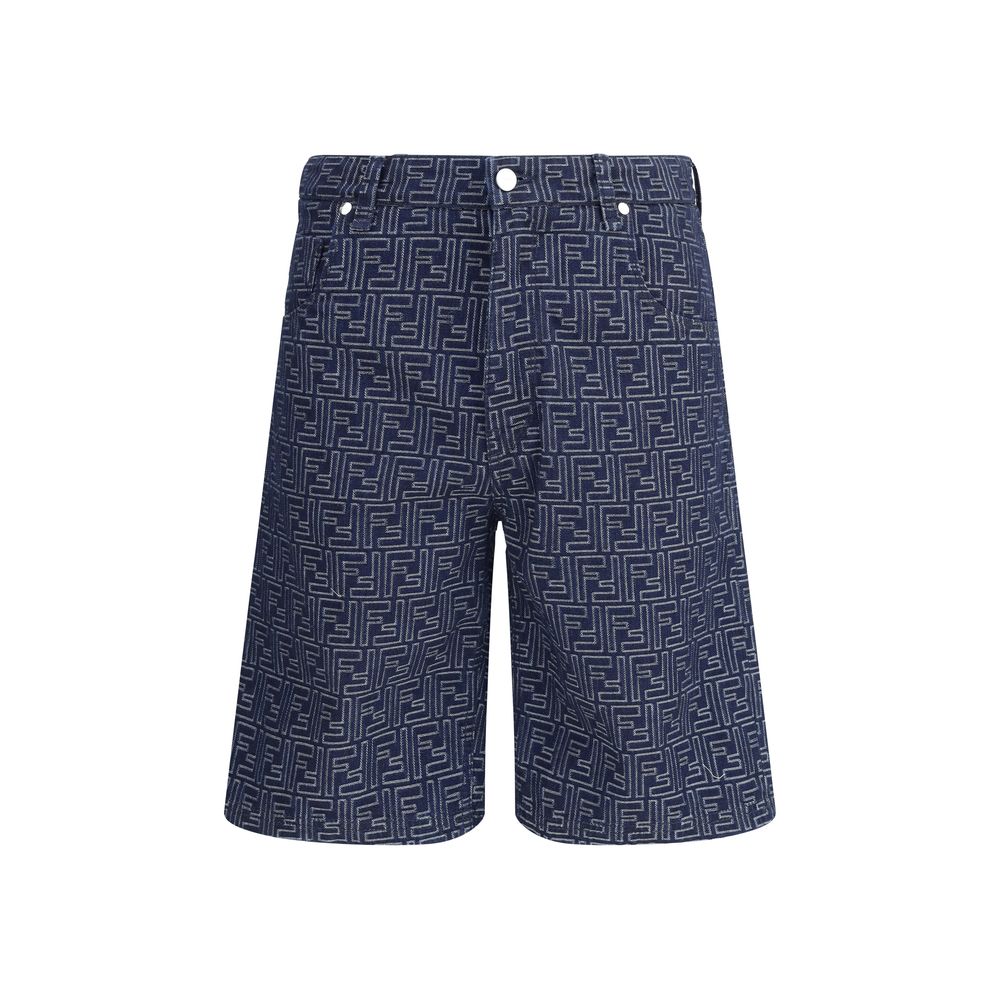 Fendi Blue Cotton Bermuda Shorts | Regal Royce