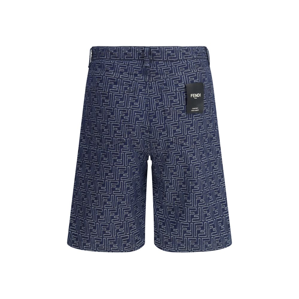 Fendi Blue Cotton Bermuda Shorts | Regal Royce