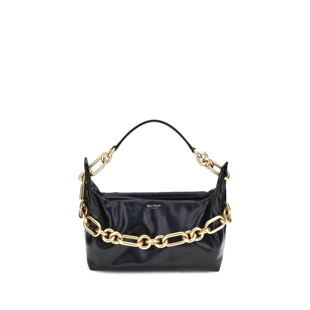 Balmain Black Calf Leather Bos Taurus Shoulder Bag | Regal Royce