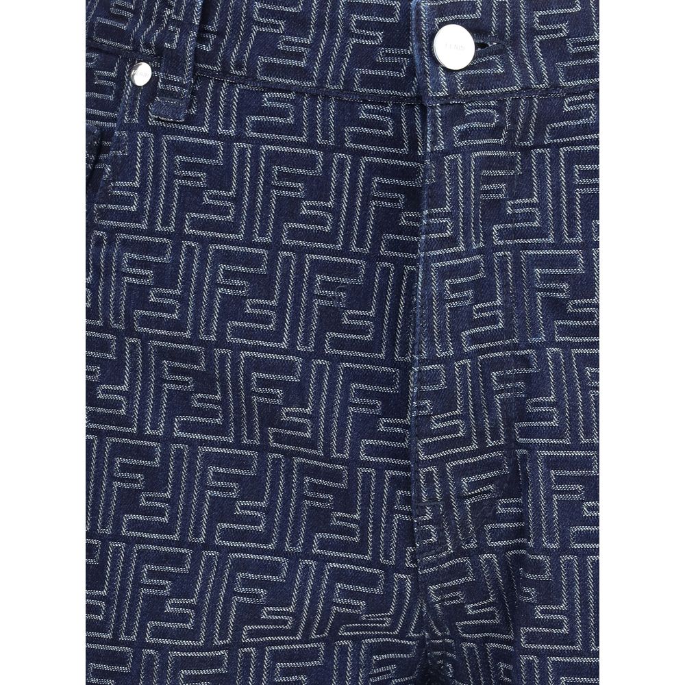 Fendi Blue Cotton Bermuda Shorts | Regal Royce